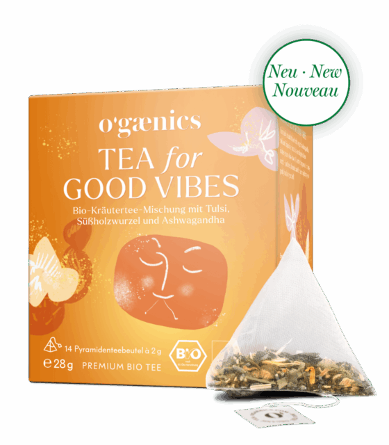 Ogaenics-Tea-for-good-vibes-stress-tee-oeko-pyramiden-teebeutel-Packung-NEU