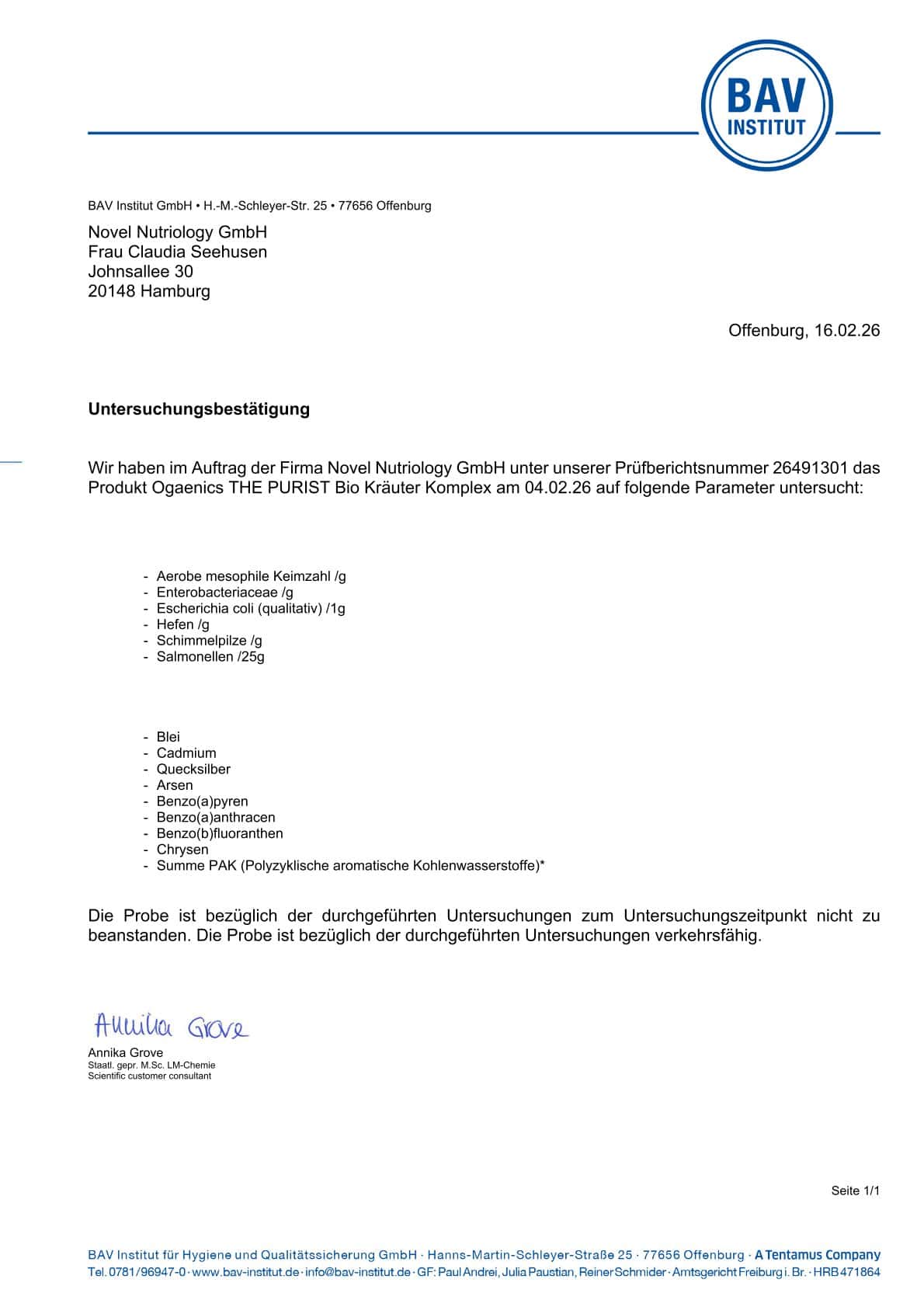 Labor-Zertifikat_The-Purist_02-2026